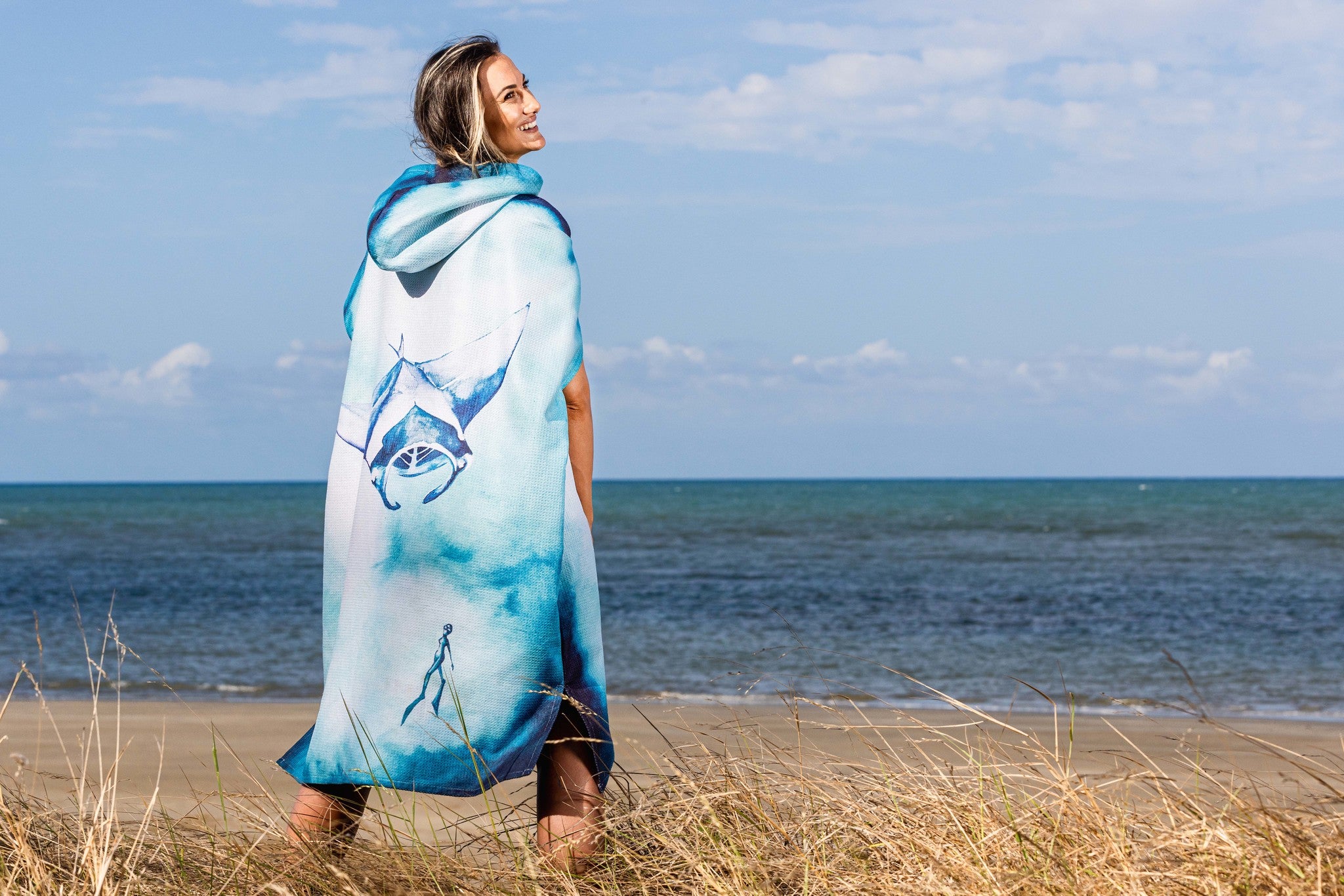 Sustainable Manta Ray Adult Changing Poncho
